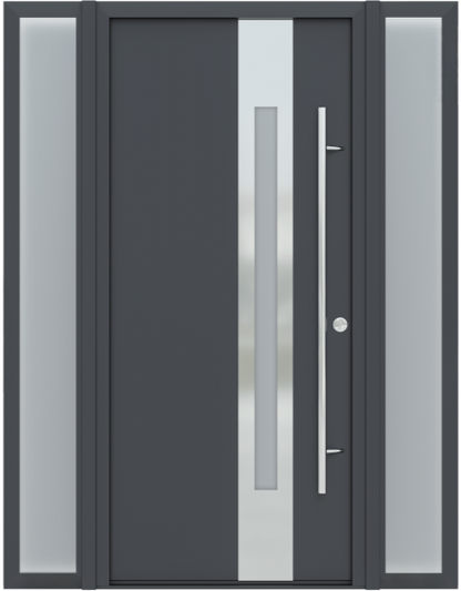MODERN FRONT STEEL DOOR WITH SIDELITES ZEPHYR