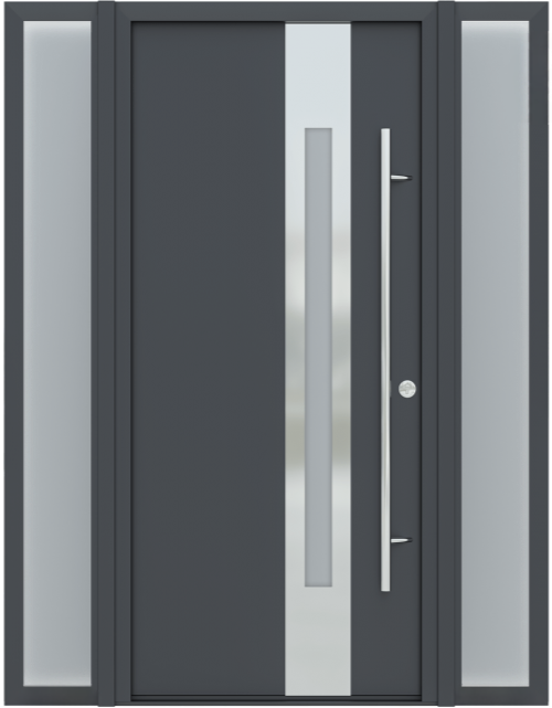MODERN FRONT STEEL DOOR WITH SIDELITES ZEPHYR