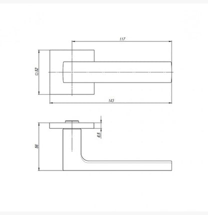 DOOR HANDLE SKY USS MWSC-33, MATT CHROME