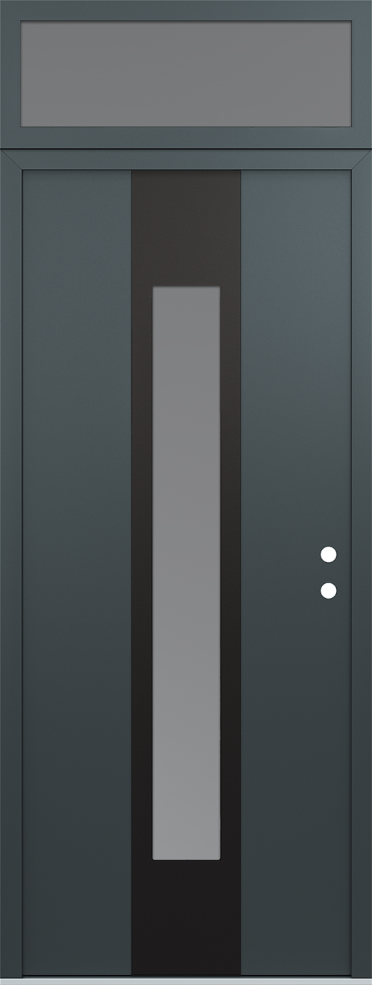DIAMOND A1 36" X 96" ANTHRACITE/ANTHRACITE FROSTED GLASS PANEL BLACK LHI WITH TRANSOM FROSTED GLASS