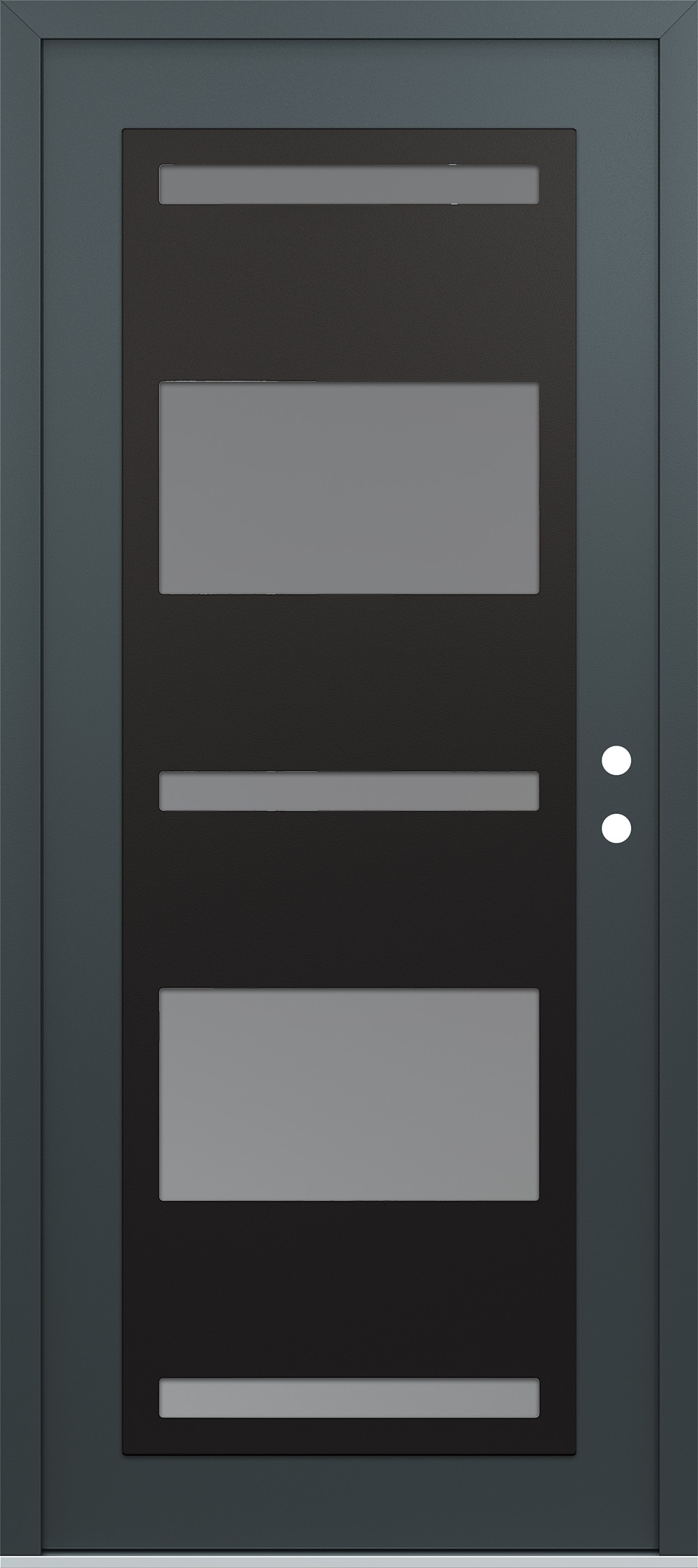 Modern Steel Front Door Diamond C10 36" x 80" anthracite/anthracite frosted Glass Panel black LHI