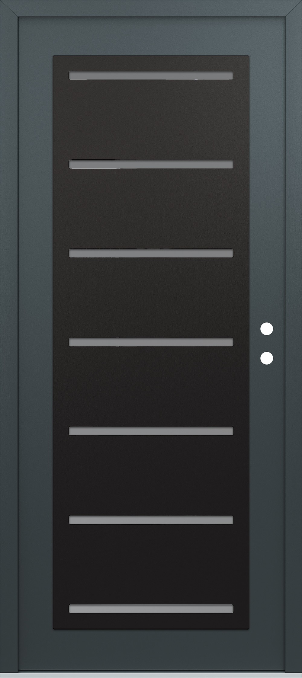Modern Steel Front Door Diamond C11 36" x 80" anthracite/anthracite frosted Glass Panel black LHI
