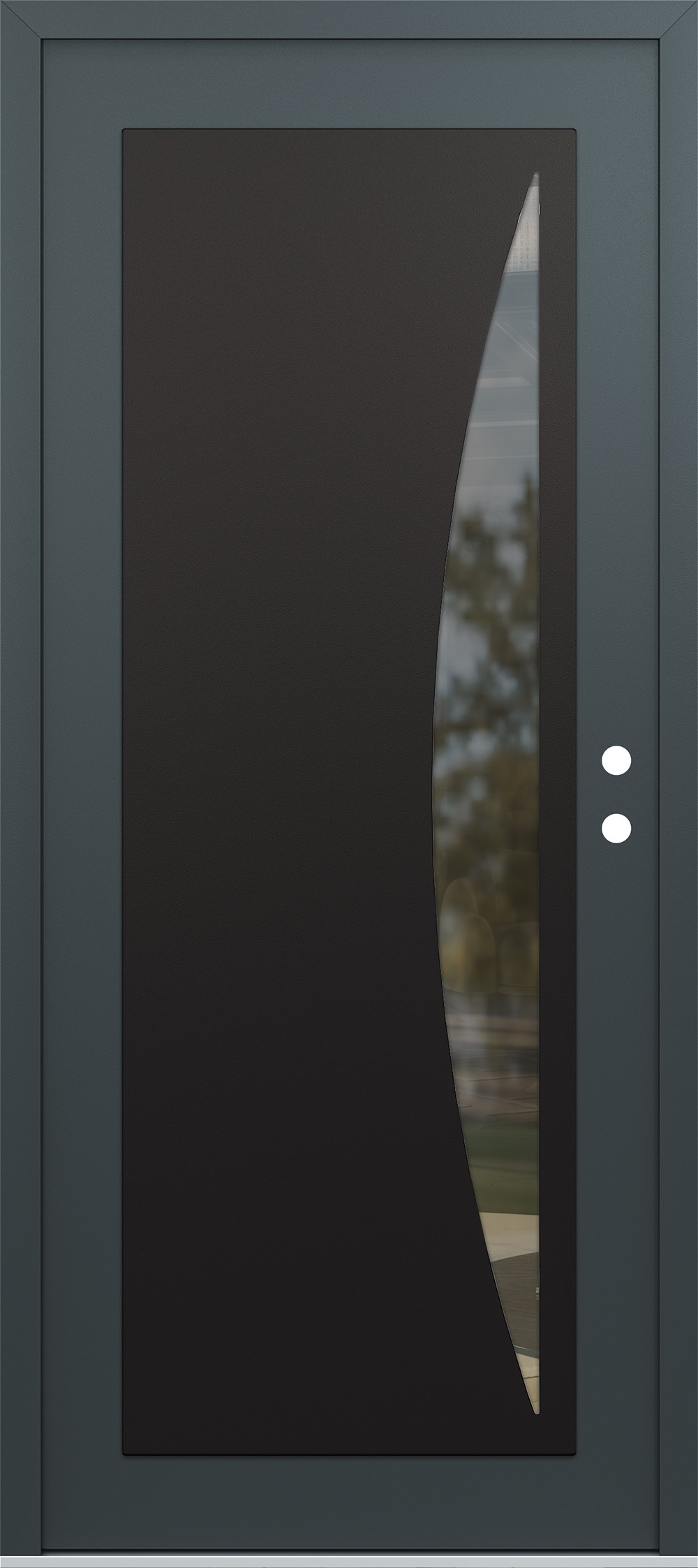 Modern Steel Front Door Diamond C13 36" x 80" anthracite/anthracite clear Glass Panel black LHI