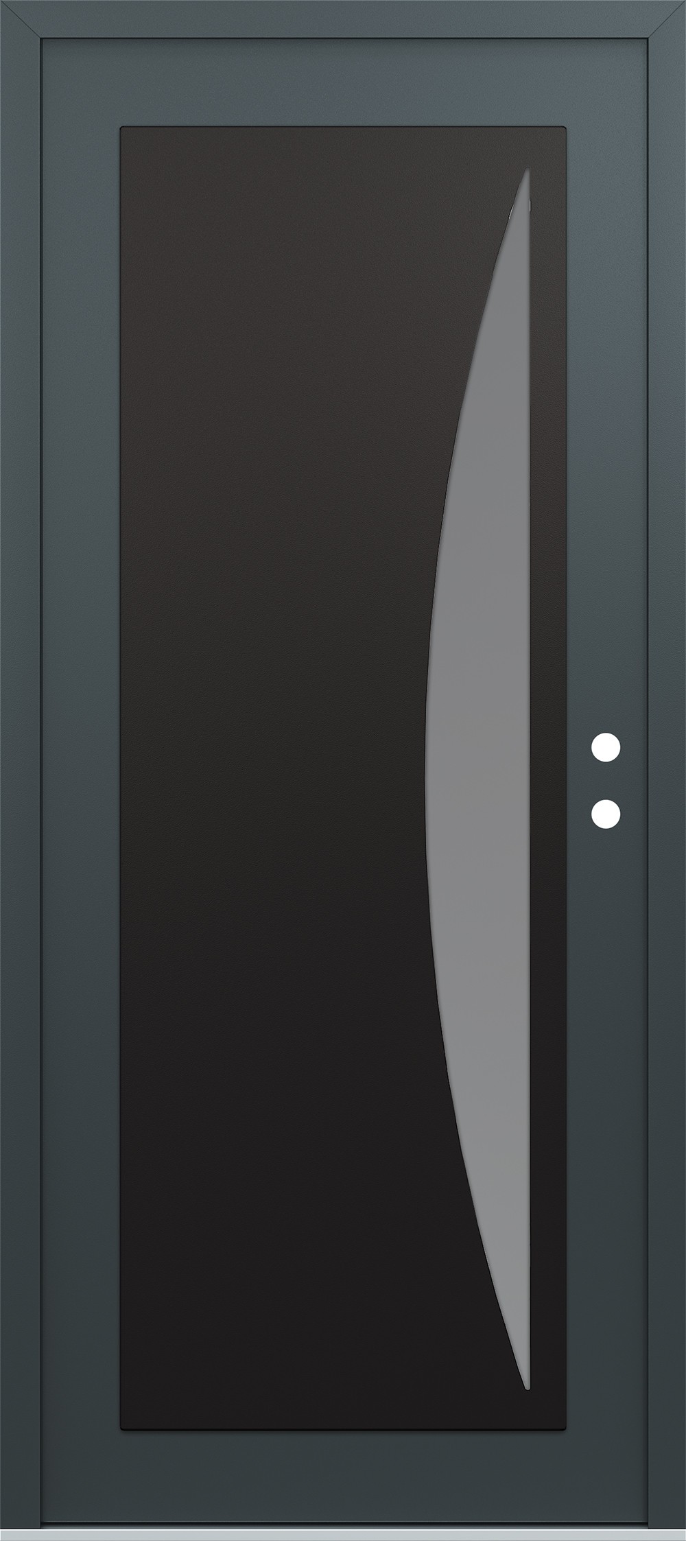 Modern Steel Front Door Diamond C13 36" x 80" anthracite/anthracite frosted Glass Panel black LHI