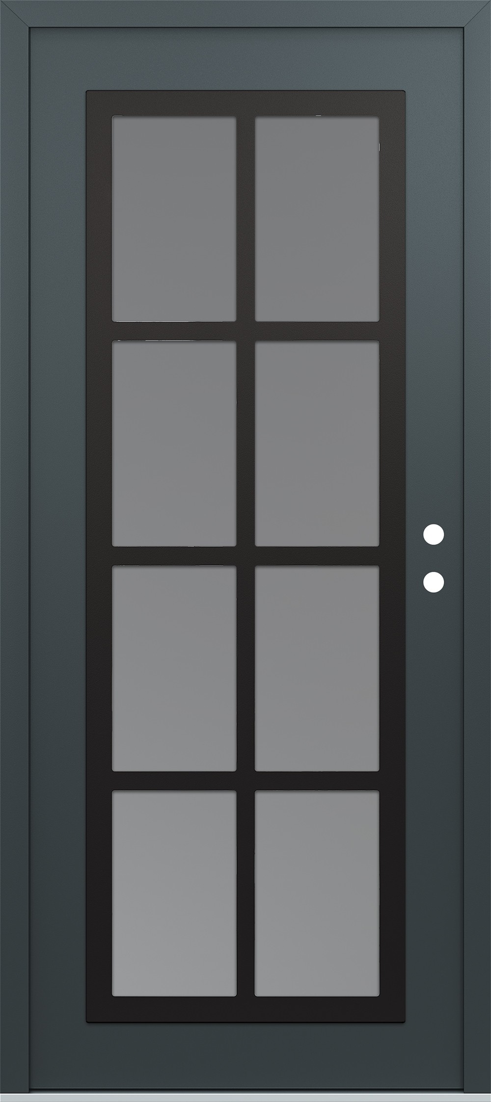 Modern Steel Front Door Diamond C16 36" x 80" anthracite/anthracite frosted Glass Panel black LHI