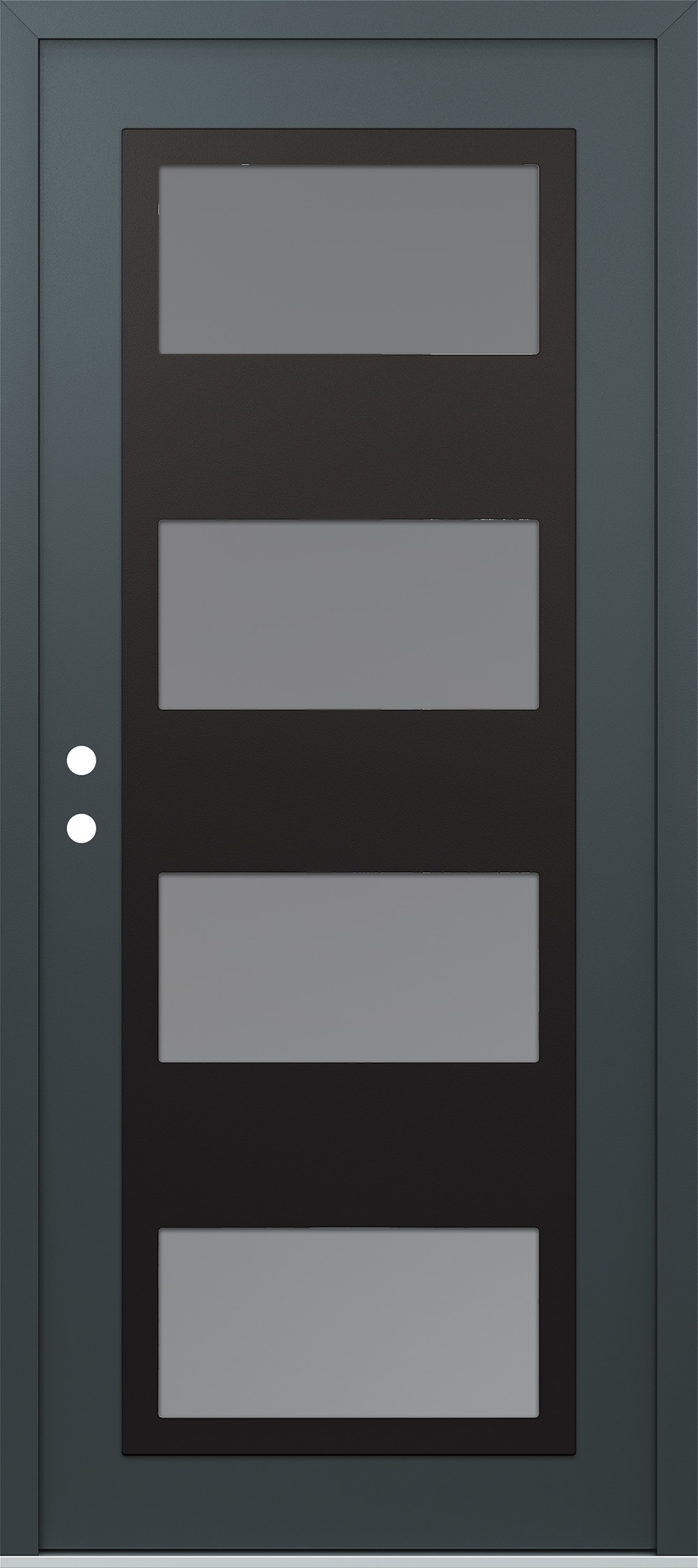 Modern Steel Front Door Diamond C2 36" x 80" anthracite/anthracite frosted Glass Panel black RHI