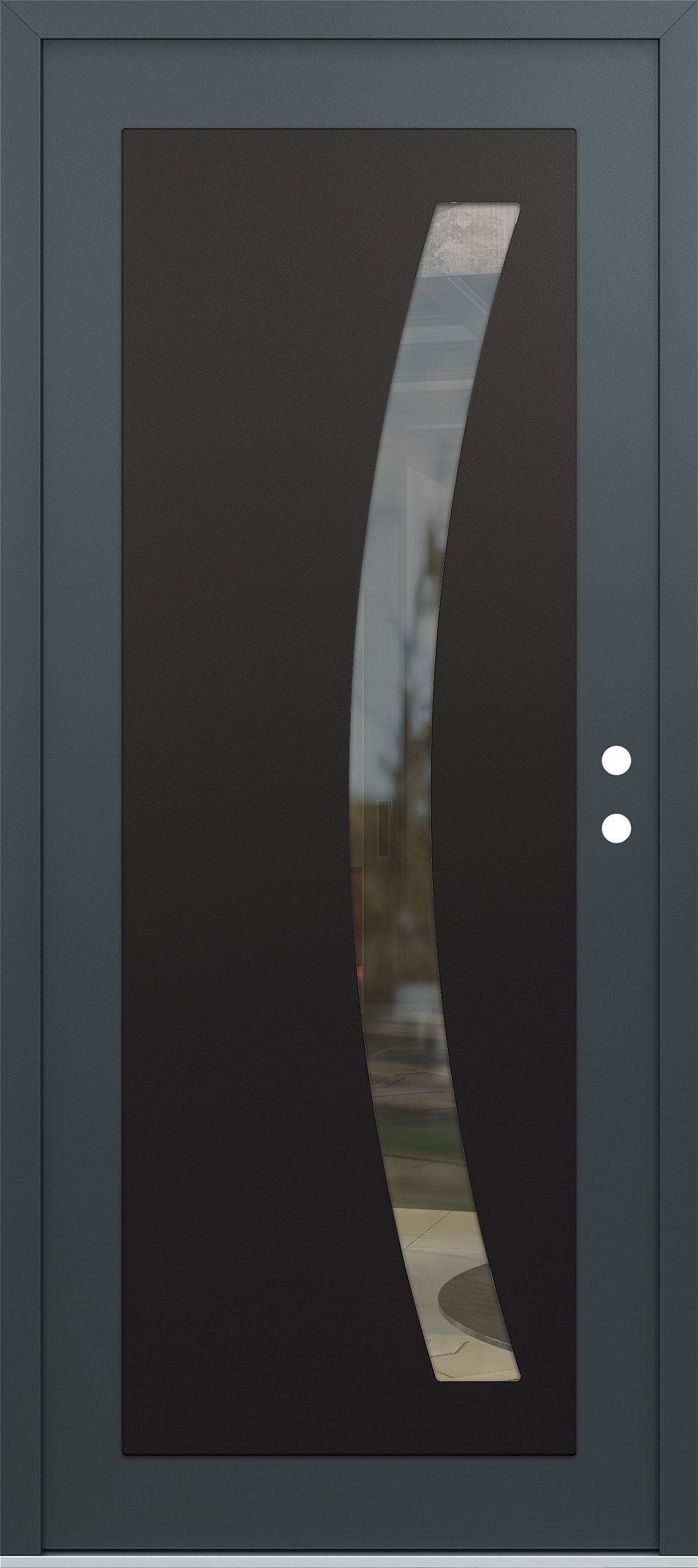 Modern Steel Front Door Diamond C4 36" x 80" anthracite/anthracite clear Glass Panel black LHI