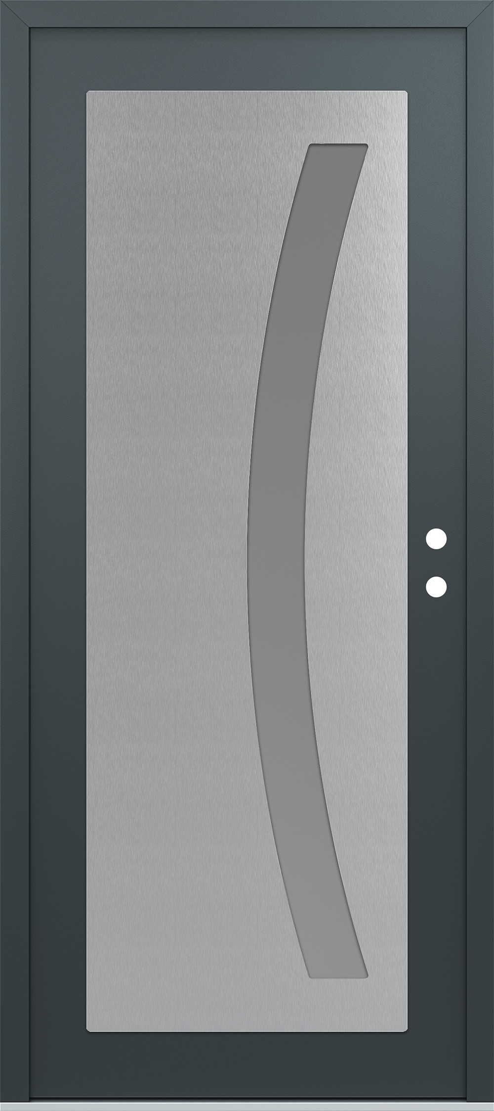 Modern Steel Front Door Diamond C4 36" x 80" anthracite/anthracite frosted Glass Panel stainless steel LHI