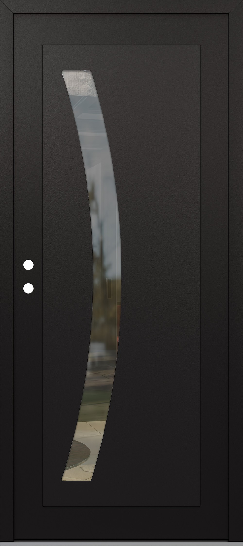 Modern Steel Front Door Diamond C4 36" x 80" black/black clear Glass Panel black RHI