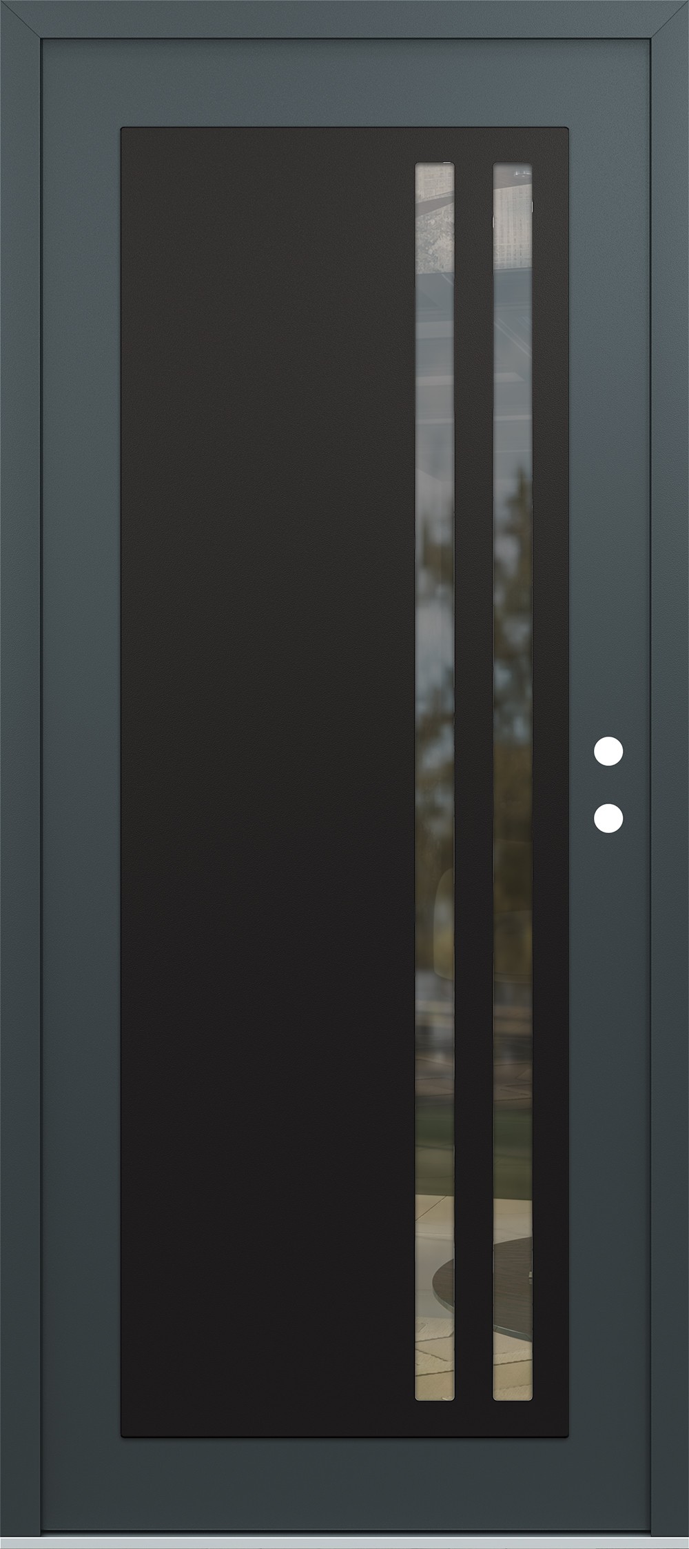 Modern Steel Front Door Diamond C6 36" x 80" anthracite/anthracite clear Glass Panel black LHI