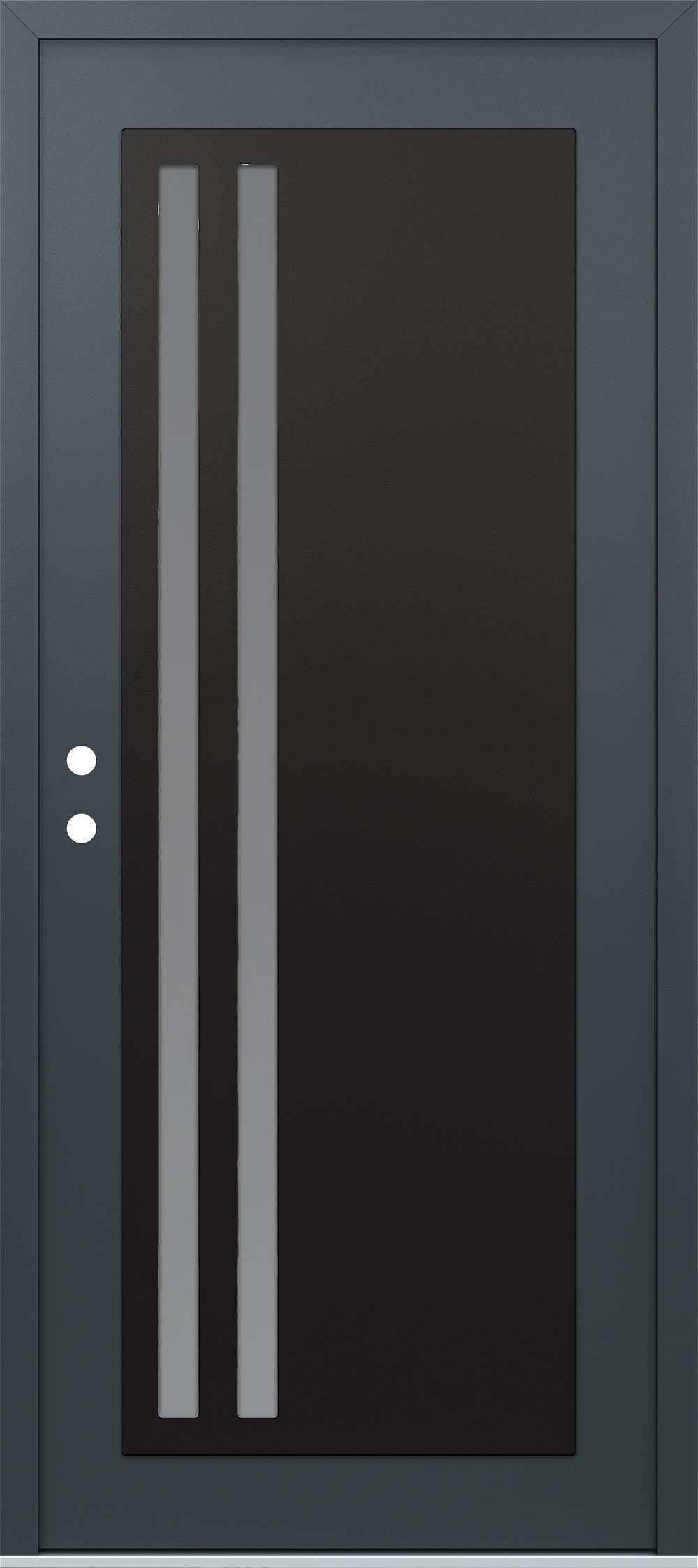 Modern Steel Front Door Diamond C6 36" x 80" anthracite/anthracite frosted Glass Panel black RHI